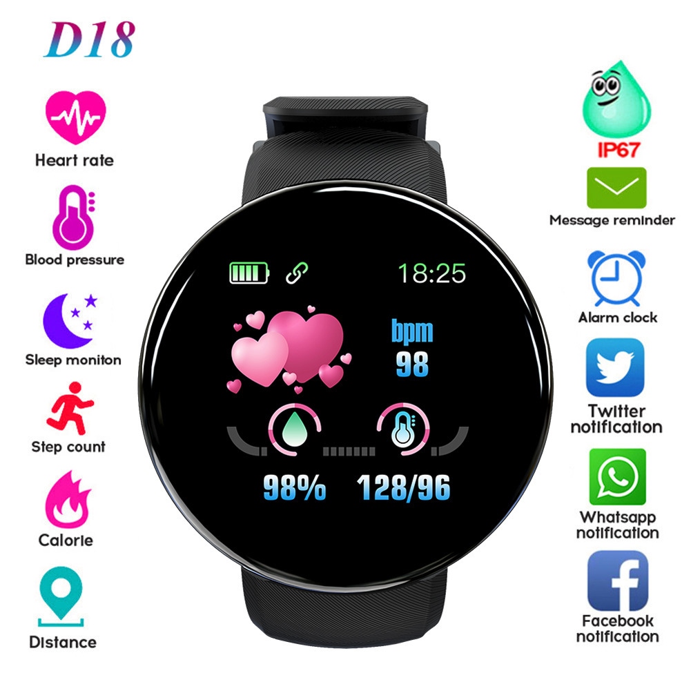 New D18 Gift Color Screen Smart Bracelet Incoming Call Information
