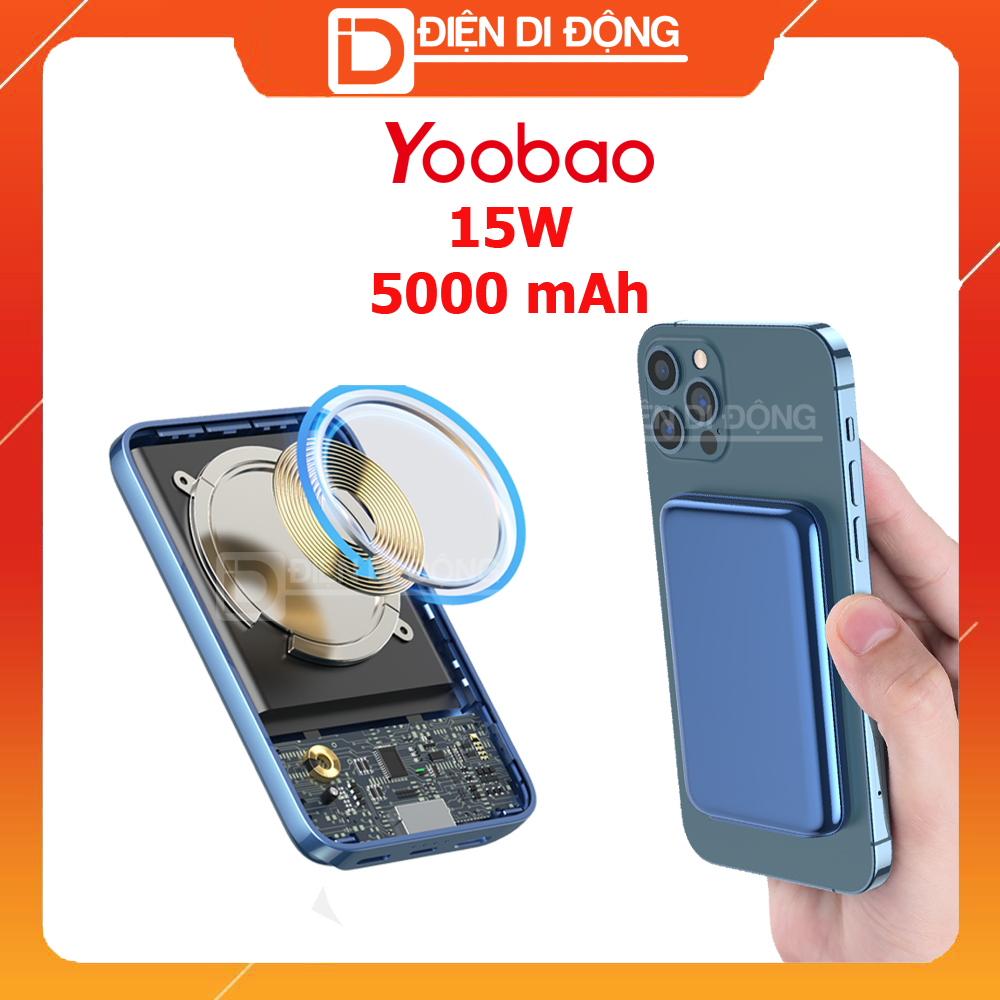 Sạc dự phòng không dây Magsafe Yoobao 15W/5000mAh cho iPhone Sạc nhanh và không bị nóng