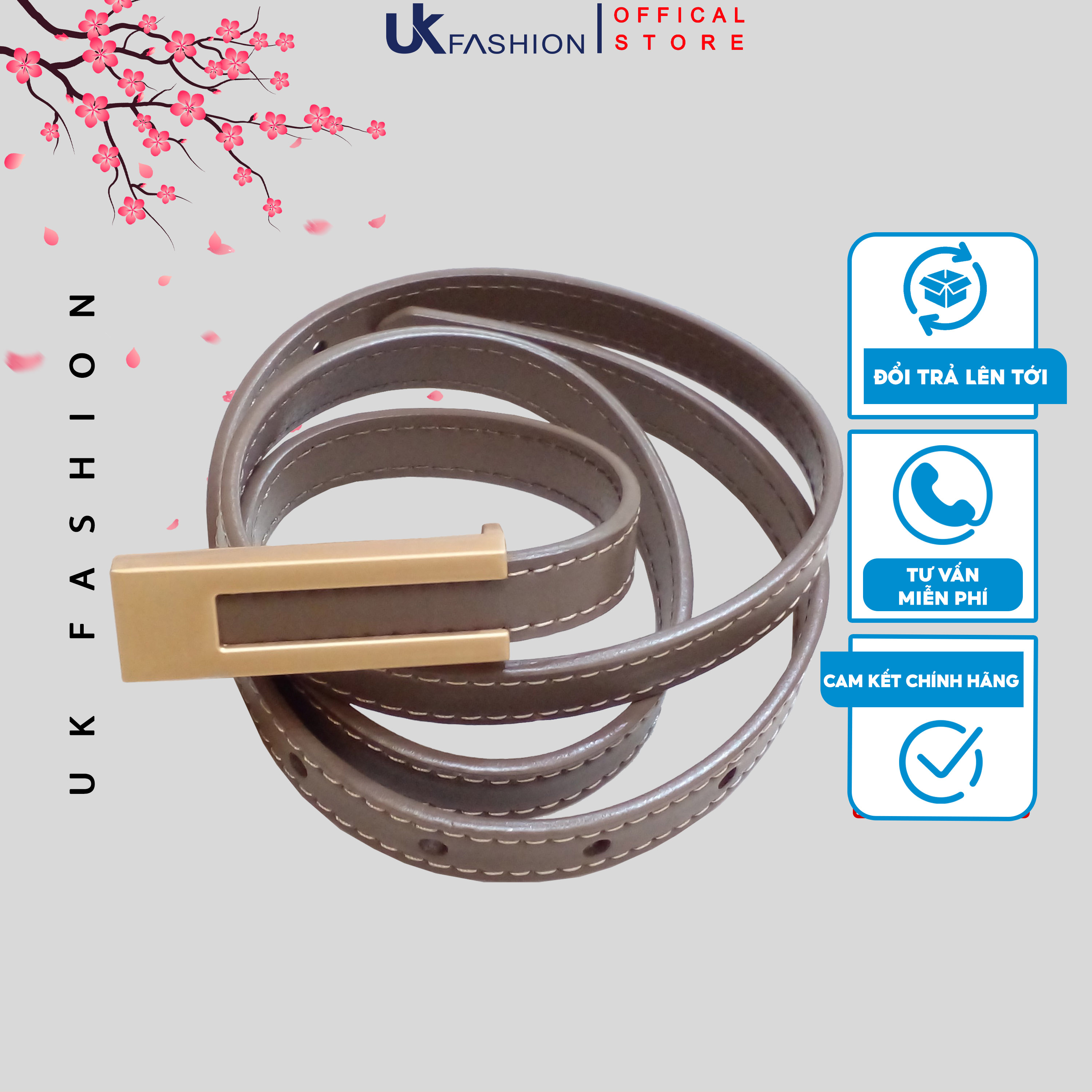 Đai da nữ UK Fashion kiểu dáng thời trang cá tính chất liệu da NKPK2208001