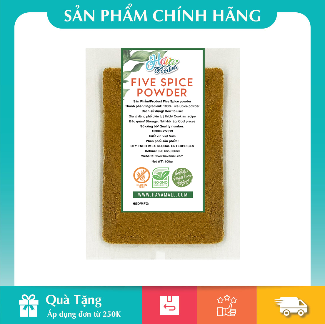 Bột ngũ vị hương gói 100gr - five spice powder