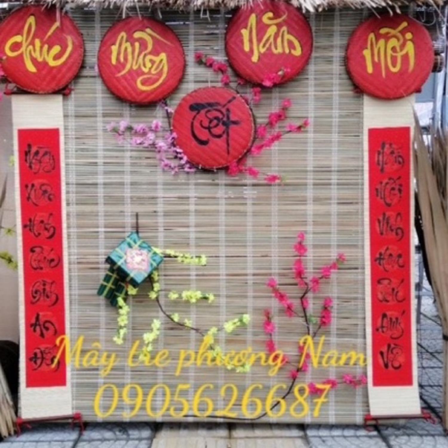 Sét mành tre trang trí tết nguyên sét 03