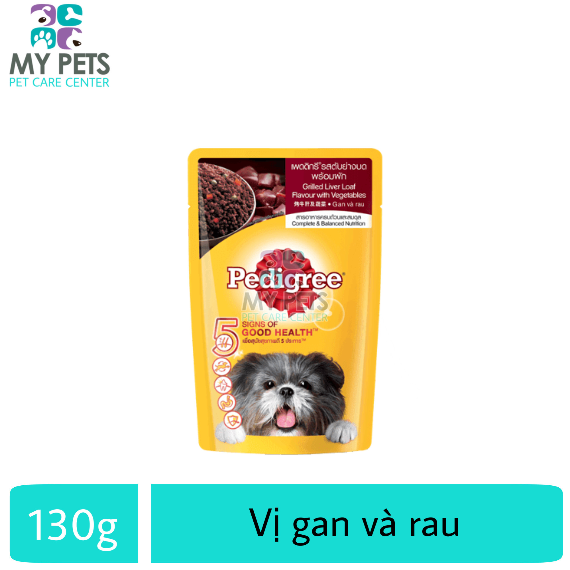 Thức ăn pate cho chó lớn Pedigree Vị Gan Và Rau - Gói 130g