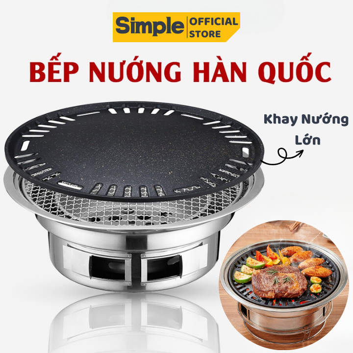 Bếp nướng than hoa không khói, Bếp nướng than âm bàn Hàn Quốc nướng thịt BBQ, Bếp nướng dã ngoại cho gia đình nhà hàng cao cấp