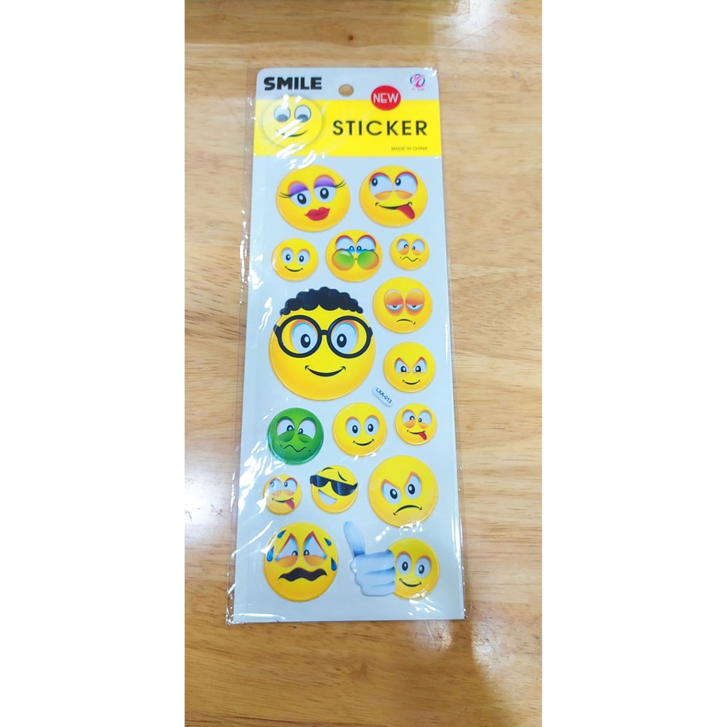STICKER mặt cười hình nổi dễ thương cho bé, dùng trang trí - VPP Brendo