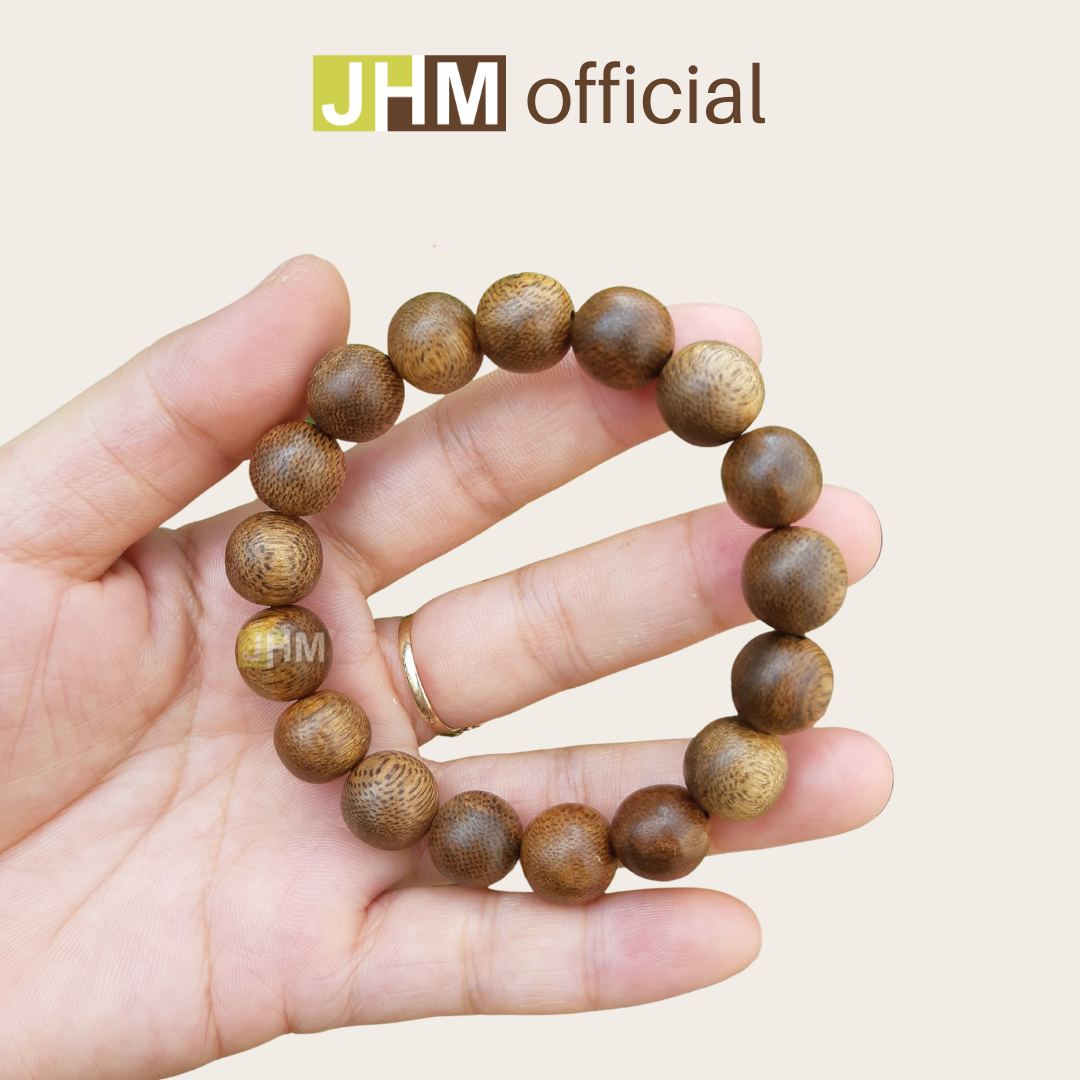 Vòng tay trầm hương nam 12ly 17 hạt vòng trầm hương phong thủy trầm tóc tự