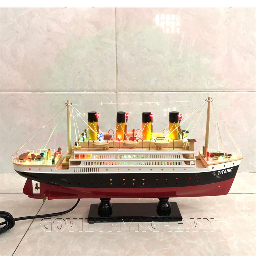 Mô hình Tàu Gỗ Titanic - Đèn LED 60cm (Gỗ Tự Nhiên)