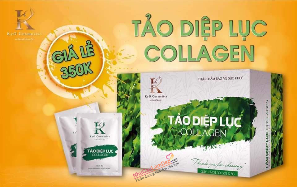 Tảo diệp lục collagen kyo - mẫu mới nhất