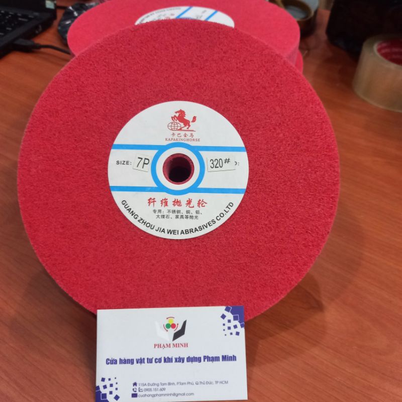 Bánh nỉ đỏ đánh bóng 200x25x16mm/ 200x50x16mm