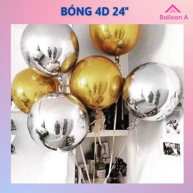 Bóng 4D 24 inch trang trí sinh nhật, bong bóng trang trí sinh nhật sự kiện