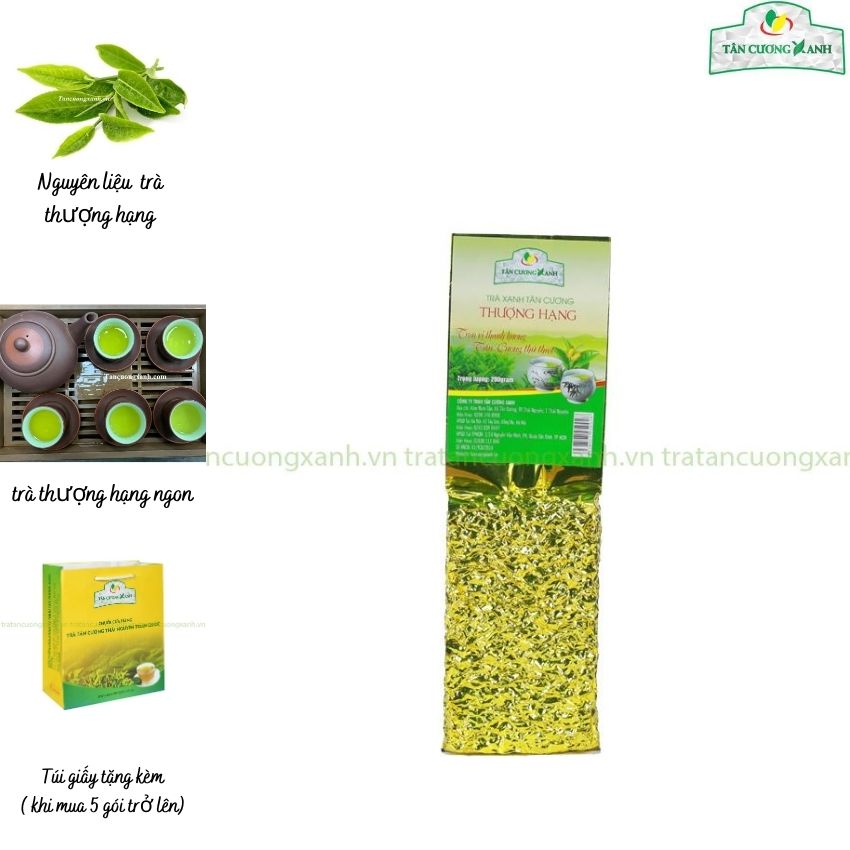 Siêu Giảm Giá trà Thái Nguyên thượng hạng 200gram TÂN CƯƠNG XANH thơm hương cốm ngọt hậu sâu