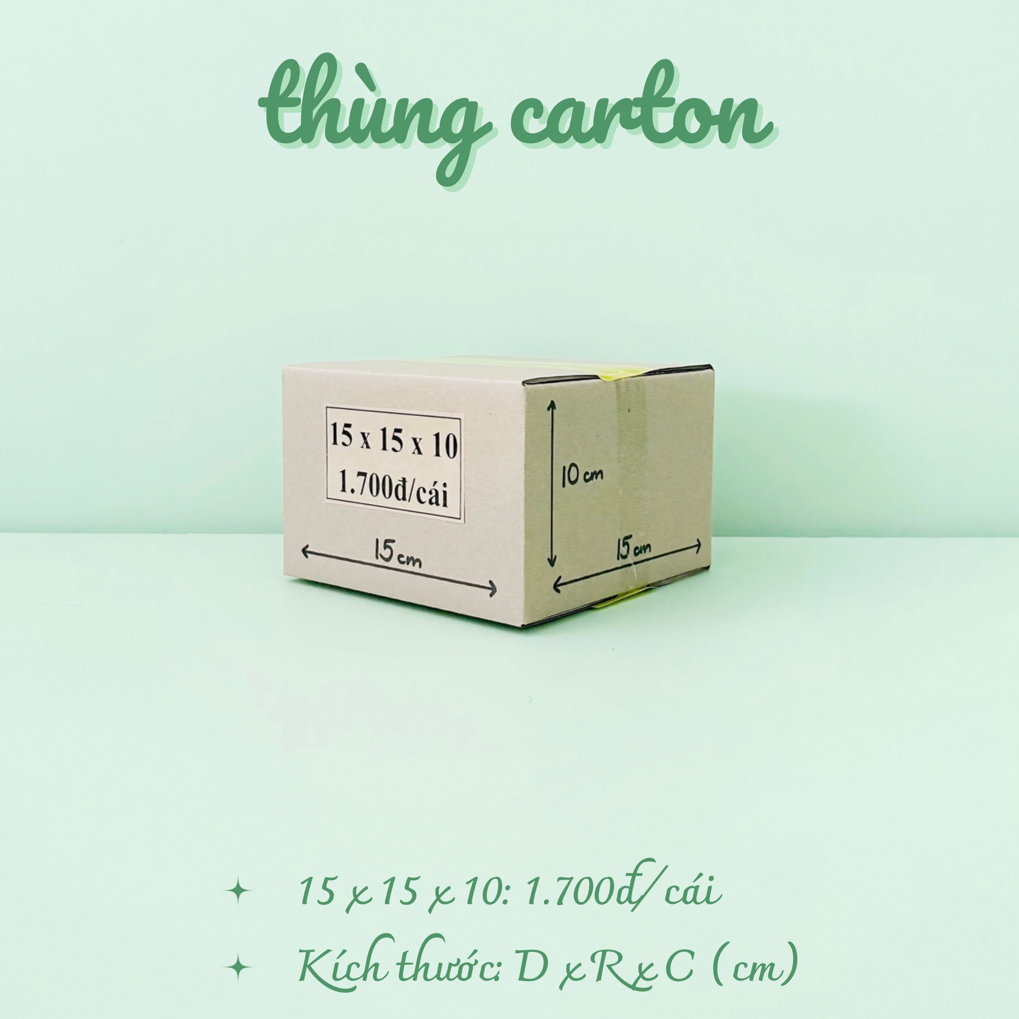 Combo 50 hộp carton 15x15x10 cm
