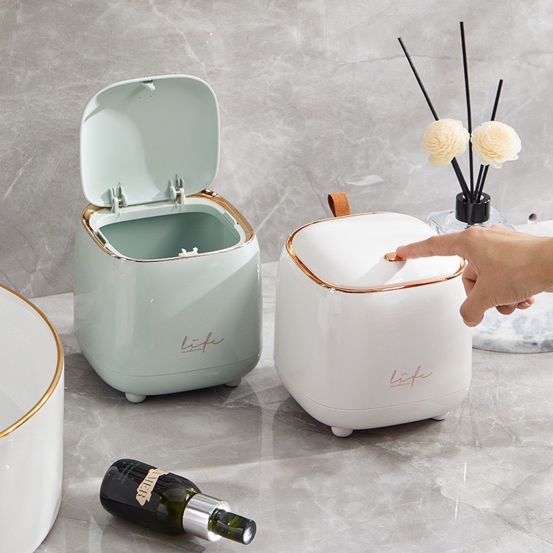 Hộp đựng rác, giấy vụn, bông tây trang size nhỏ để bàn trang trí