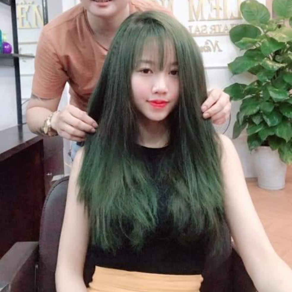 Thuốc nhuộm tóc màu Rêu Xanh + kèm trợ nhuộm