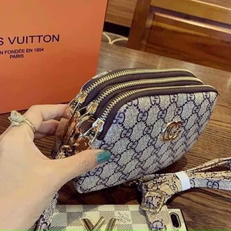 Túi xách đep chéo 3 ngăn hot trend 2021- túi đeo chéo nữ ulzzang