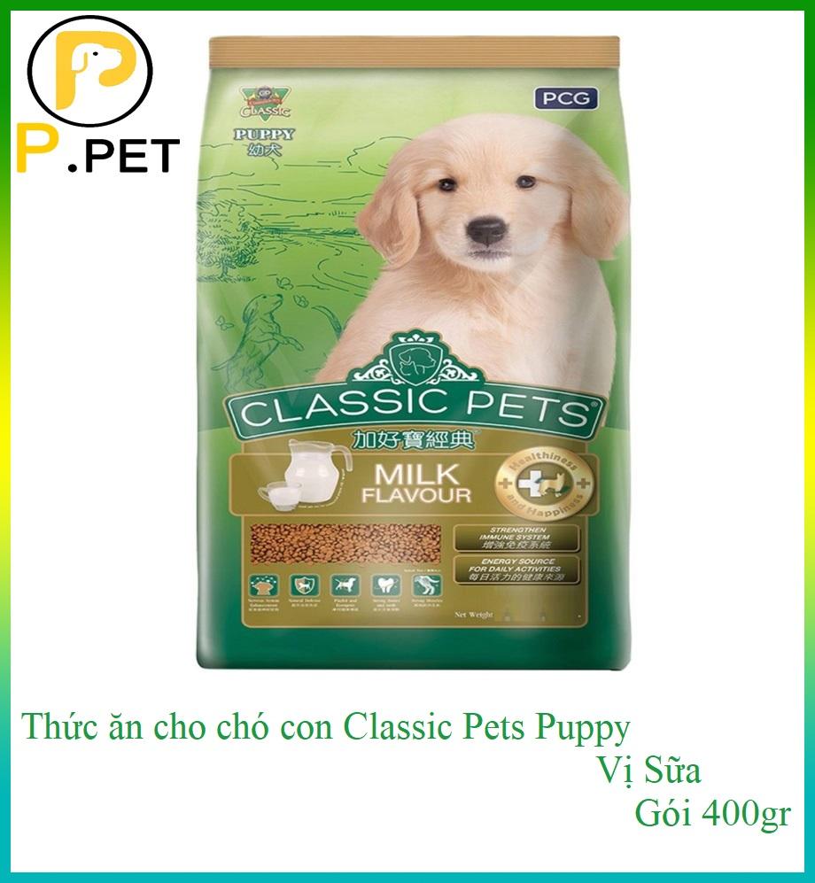 Thức ăn cho Chó con Classic Pets Puppy - Thức ăn hạt khô cho chó con - Vị sữa - gói 400gr
