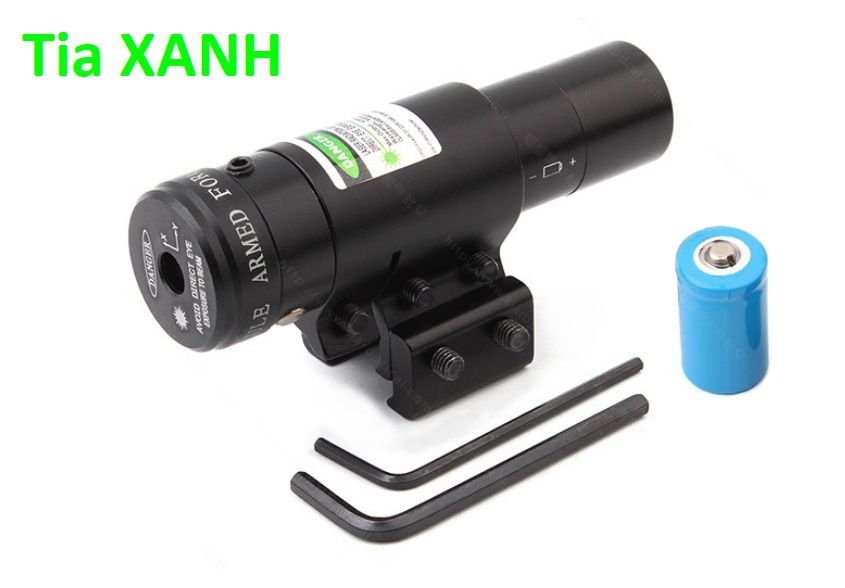 Đèn Laze Tia XANH sịn gắn Rảnh dùng Pin Sạc Khỏe Chiếu Xa / Rõ + Có kèm cục sạc pin ( Lade, La ze, l