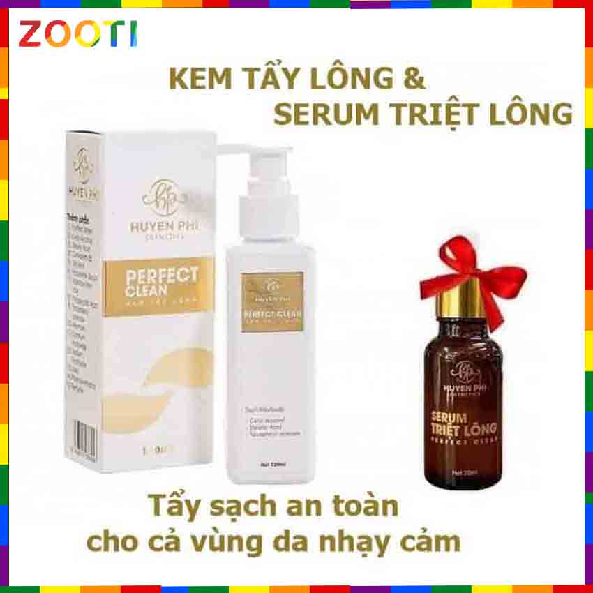 Kem Tẩy Lông Kèm Serum Ức Chế Mọc Lông Perfect Clean Kem Tẩy Lông Huyền Phi