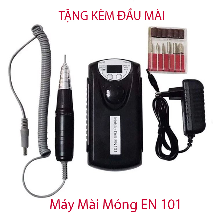 Máy mài nail tích điện loại nào tốt - Máy Mài Móng Tích Điện EN 101 chính hãng thiết kế nhỏ gọn, thay đổi tốc độ tiện dụng, Tích điện dùng dc trong khoảng 6 tiếng