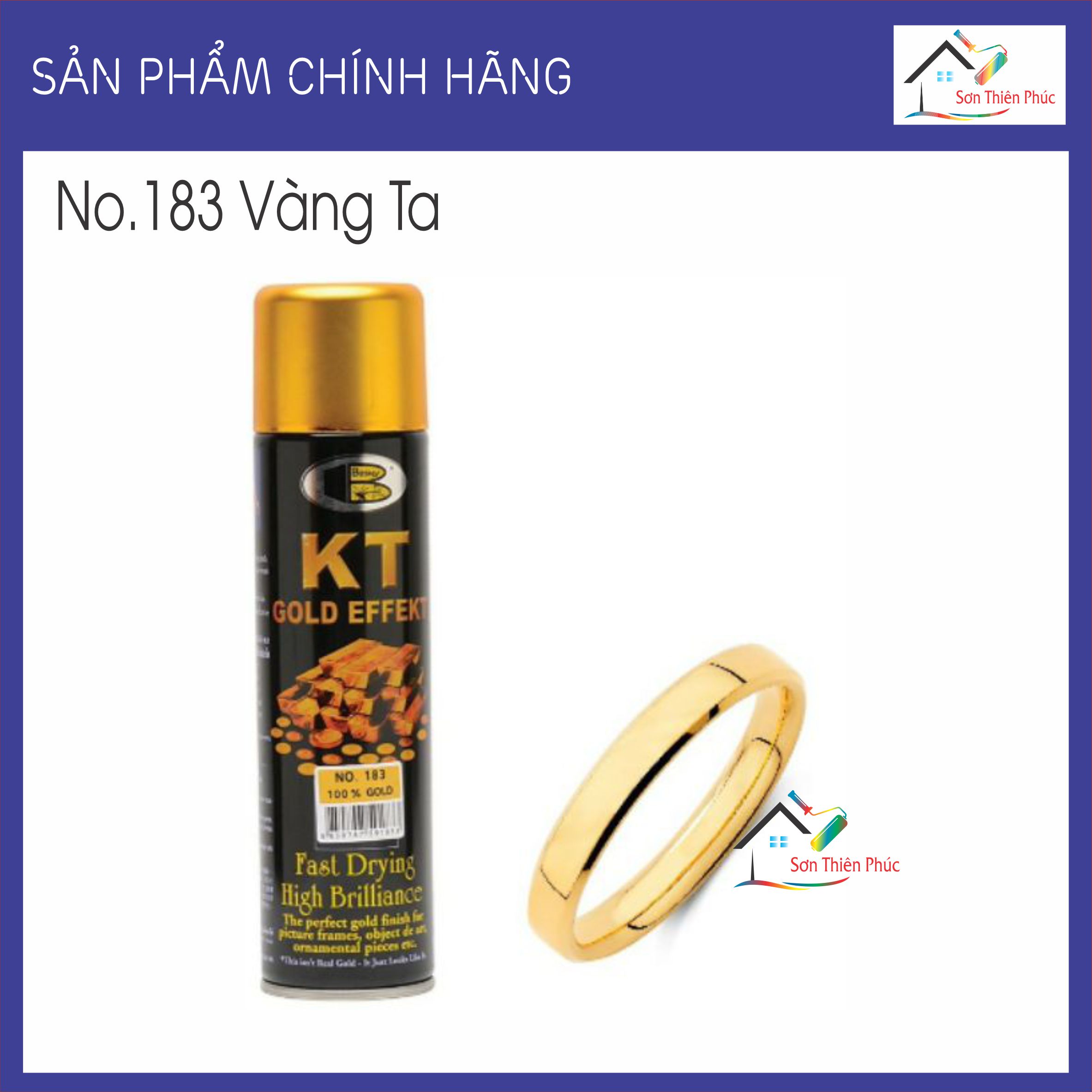 Sơn xịt mạ vàng 24k kt gold bosny . nhập khẩu thái lan
