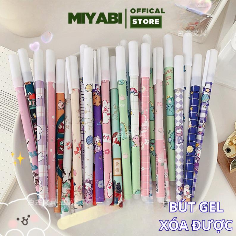 Bút mực gel nước ngòi 0.5mm xóa được màu xanh - ngòi kim - bút gel cute văn phòng phẩm - đồ dùng học tập - MIYABI STORE