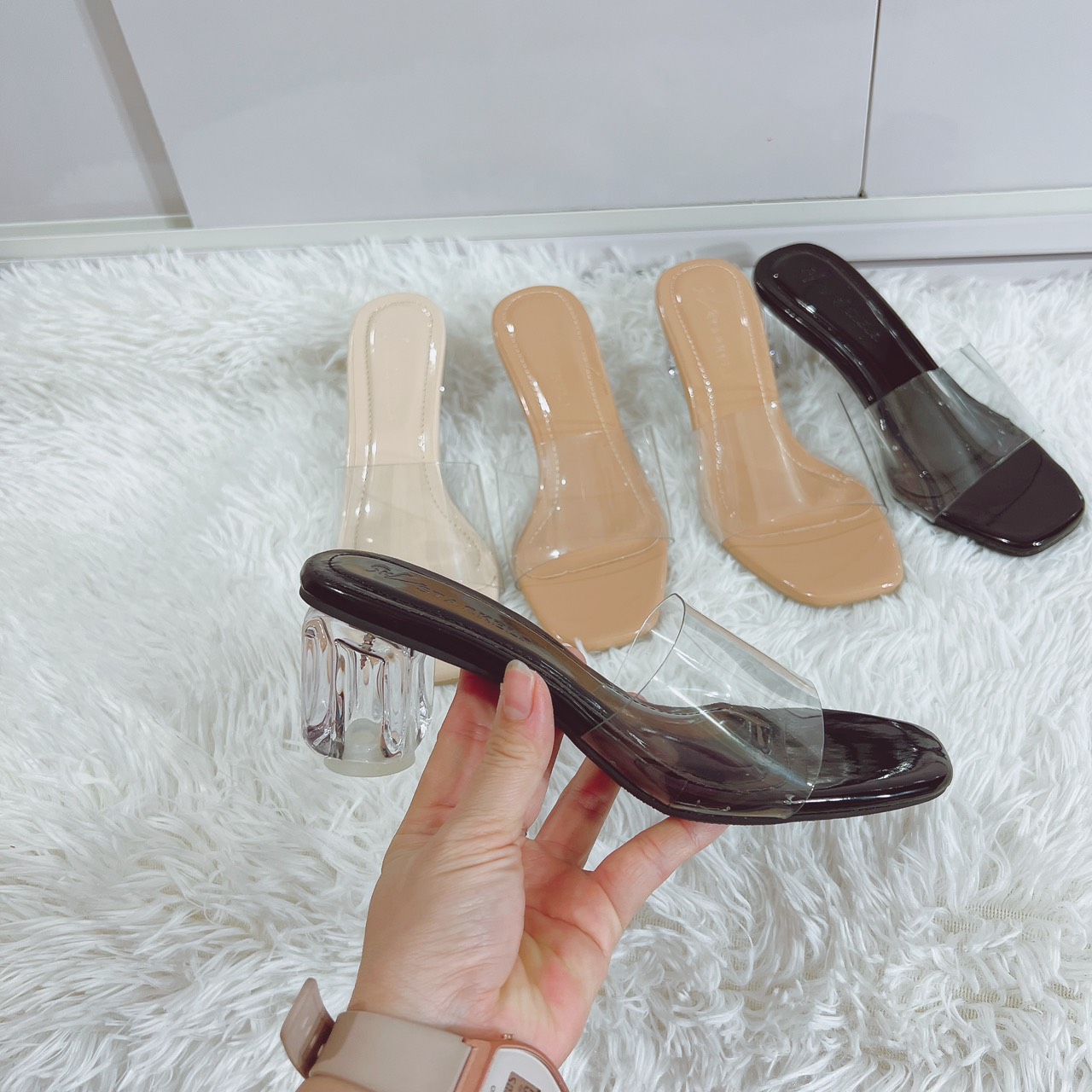 Dép nữ- dép quai trong- guốc quai trong gót trong 5cm
