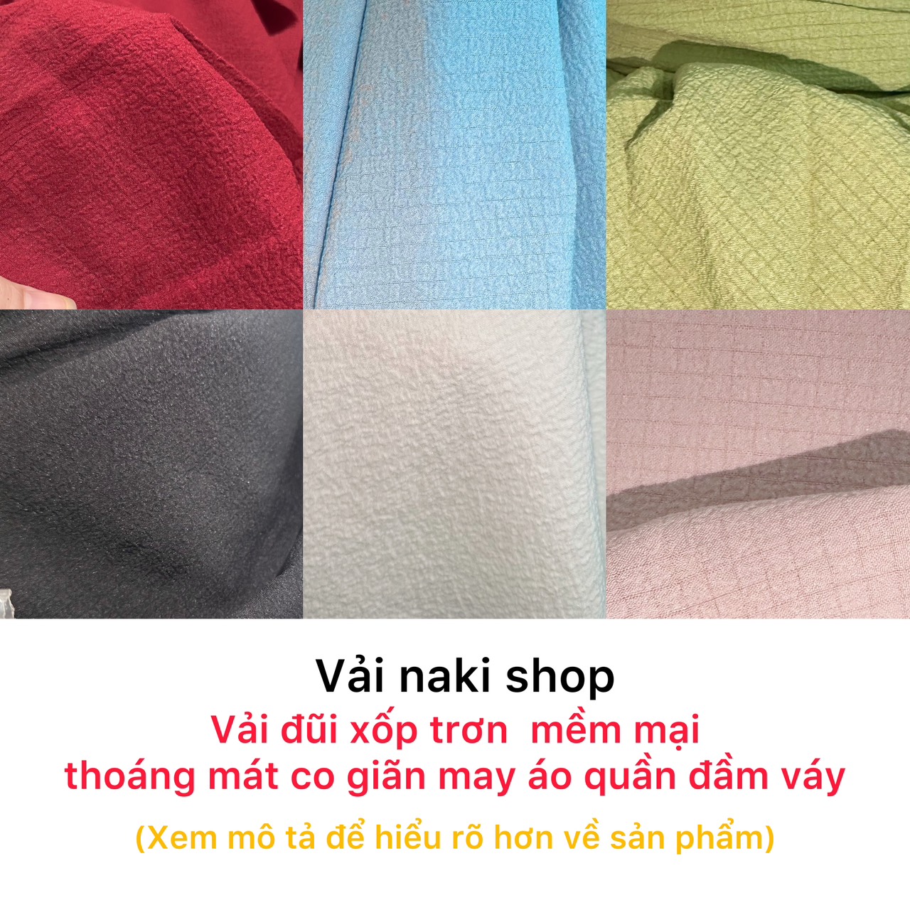 Vải Đũi Xốp Trơn co giãn may đồ bộ, áo quần đầm váy thiết kế