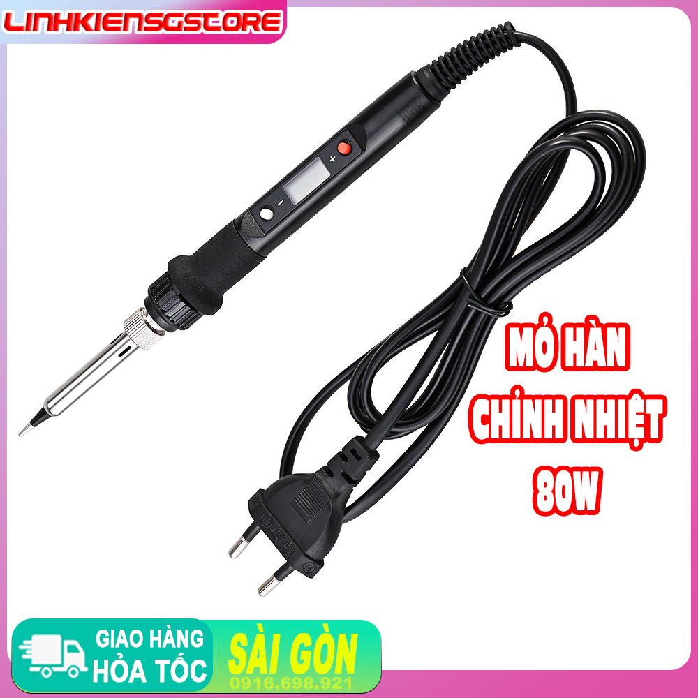 Mỏ hàn nhiệt điều chỉnh nhiệt độ 80w màn hình LCD hiển thị nhiệt cao cấp 220V