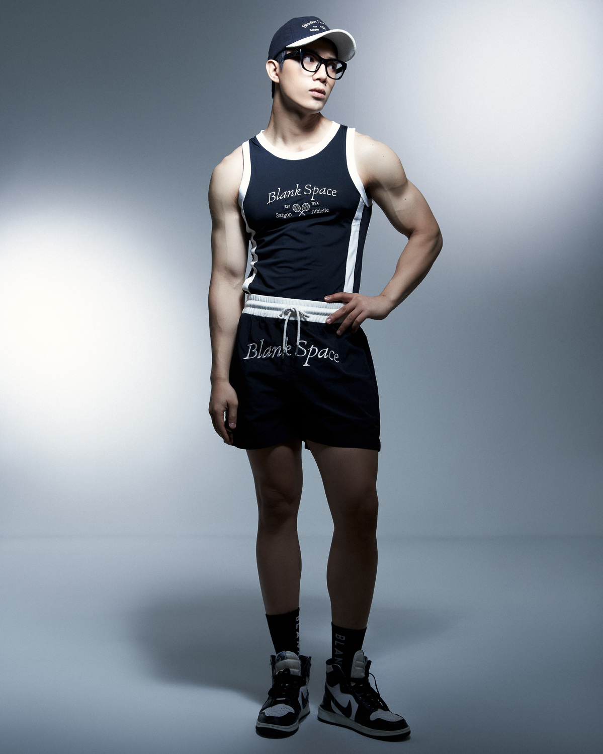 Blankespace quần dù shorts mix shorts vải dù thể thao thời trang nam nữ unisex