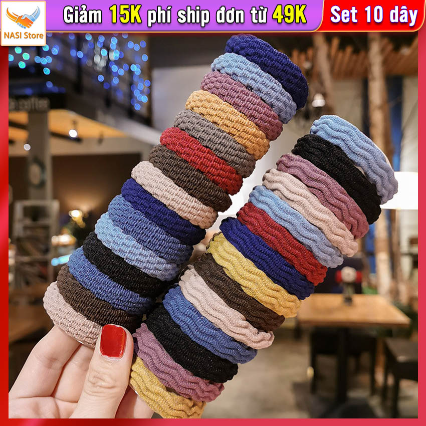 Dây buộc tóc nữ Classic [Set 10 dây] NASI Store dễ thương phong cách hàn quốc thun cột tóc nữ co giãn tốt phụ kiện tóc giao ngẫu nhiên