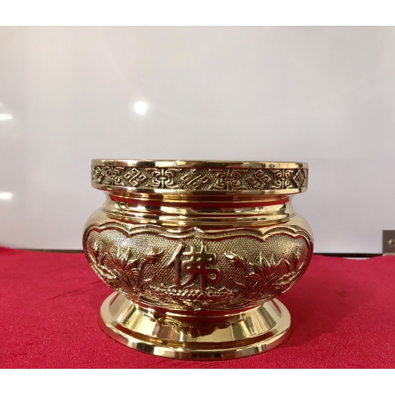 Bát Hương Đồng Tròn cao cấp Vĩnh Tiến BH2 đường kính 12cm