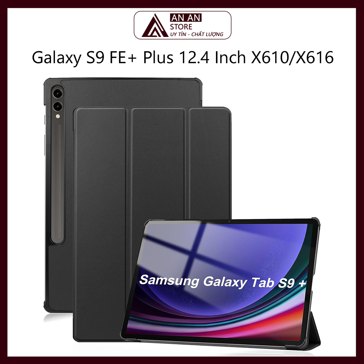 Bao da cover cho samsung galaxy s9 fe+ plus 12.4 inch x610 / x616 hỗ trợ smart cover máy tính bảng