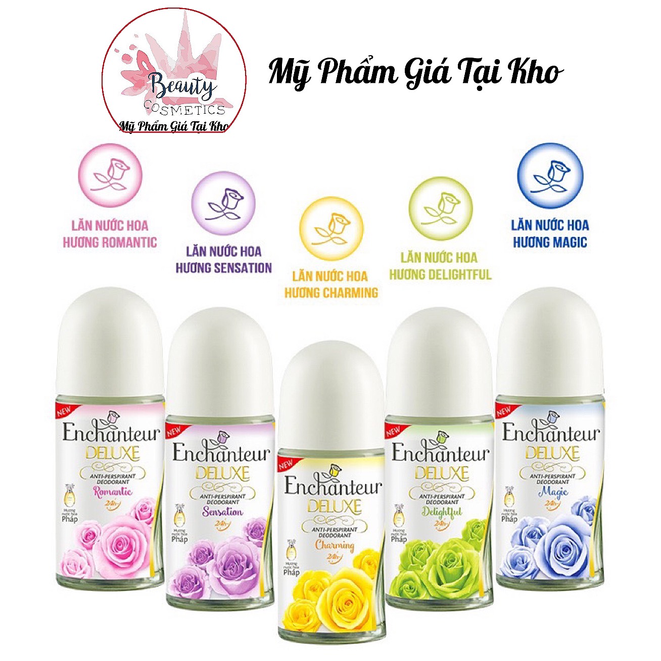 Lăn khử mùi nước hoa Enchanteur Đủ Loại