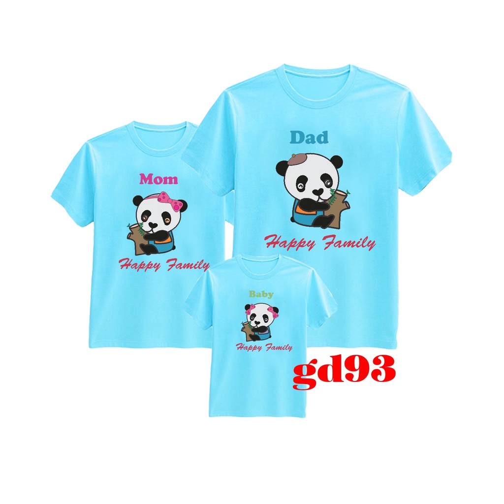 Áo gia đình đẹp in cả nhà gấu trúc