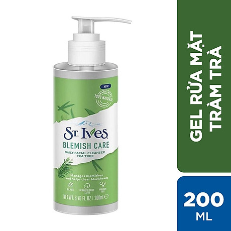 Sữa rửa mặt dịu nhẹ chiết xuất Tràm Trà St.Ives Tea Tree 200ml