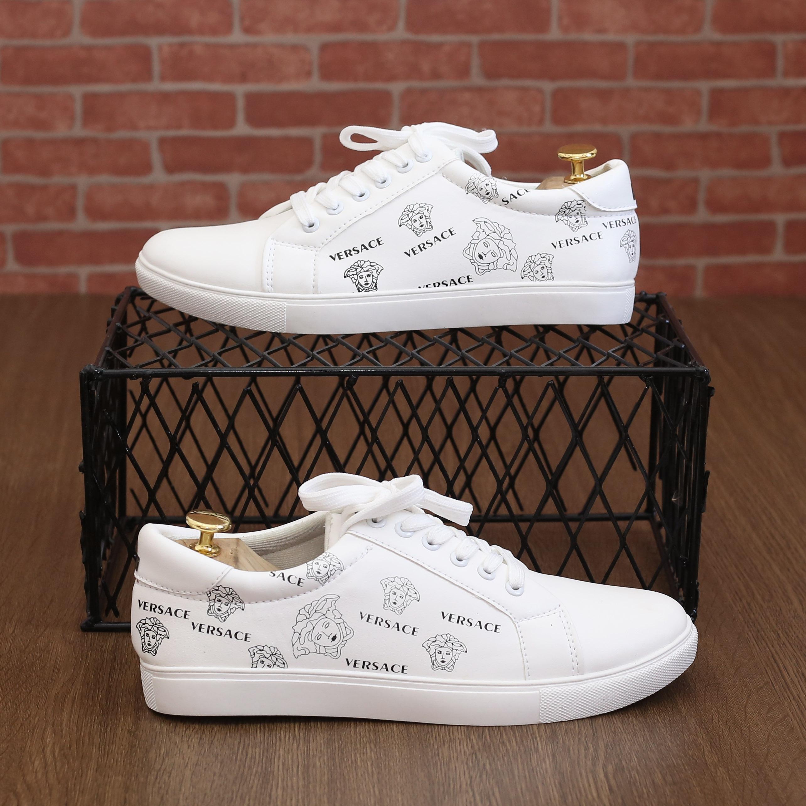 Giày sneaker nam, giày nam Hot trend 2019 (màu Trắng). Tặng tất lửa khử mùi Nano