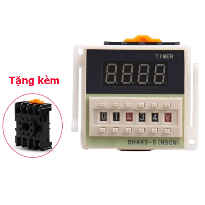 ( Đã bao gồm đế ) Timer hẹn giờ tuần hoàn DH48S-S 220V- TIMER thời gian hẹn theo chu kỳ