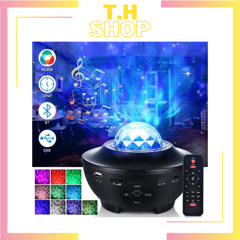 Đèn led chiếu sao galaxy, mây thiên hà kiêm loa bluetooth cực hay - đèn led galaxy ngàn sao