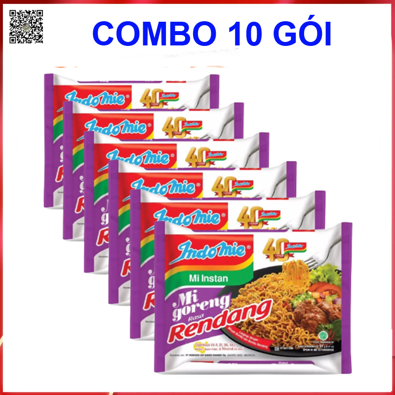 Mì xào khô Indome Goreng [ COMBO 10 GÓI VỊ BÒ CAY ] Mỳ siêu ngon ăn không ngán