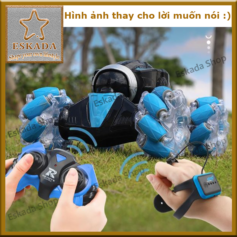 Stunt car / Xe điều khiển từ xa bốn bánh xoắn, off-road, điều khiển bằng cử chỉ hoặc tay cầm, PIN sạ