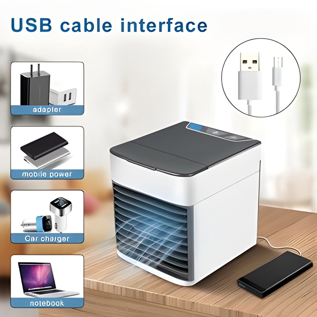 Quạt điều hòa mini kết hợp quạt phun sương kiêm đèn ngủ, điều chỉnh tốc độ gió, làm mát nhanh, có điều chỉnh hướng gió, hoạt động bền bỉ.