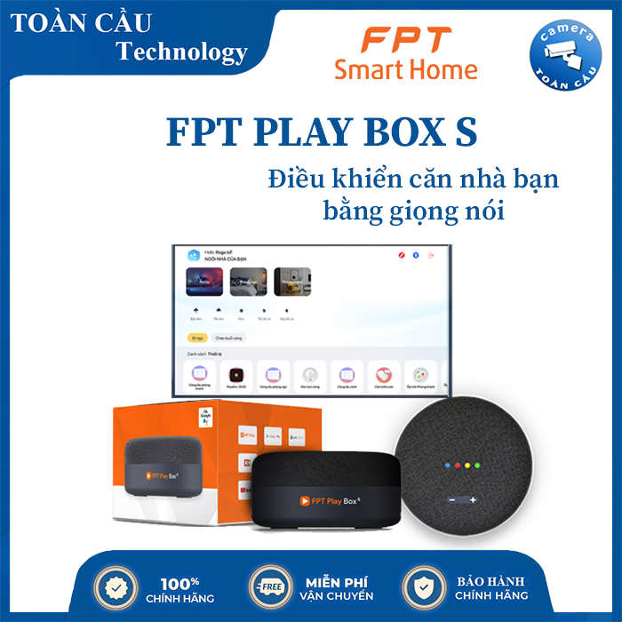 [100% CHÍNH HÃNG]FPT Play Box S 2021 mã T590 Smart Home Smart hub điều khiển giọng nói không chạm hands free Android tv box Fpt Kết hợp Tivi Box và Loa thông minh- Camera Toàn Cầu