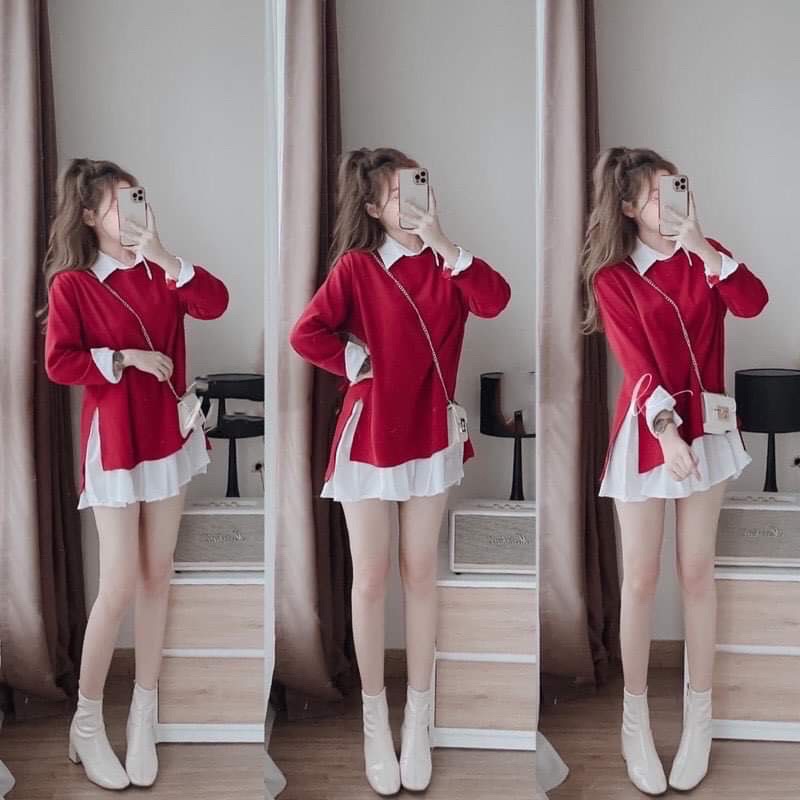 Sét váy gile đỏ hsu83