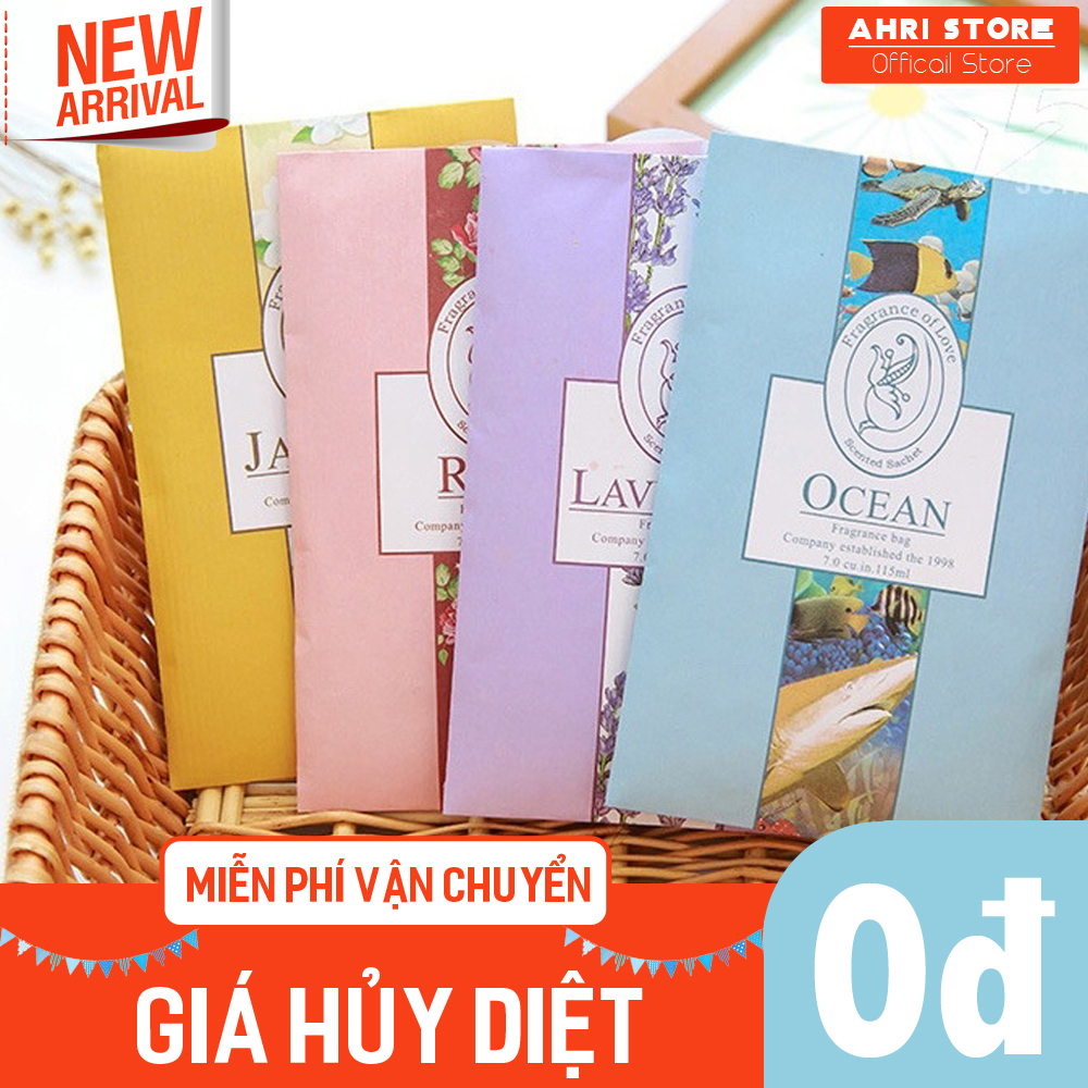 Túi thơm treo tủ quần áo cao cấp, treo trong phòng, treo xe ô tô hương liệu thiên nhiên dễ chịu, mùi nhẹ nhàng sang trọng gồm Hương Hoa lily, Hoa Nhài, oải Hương, Hoa Hồng, Đại dương 2.TTQA