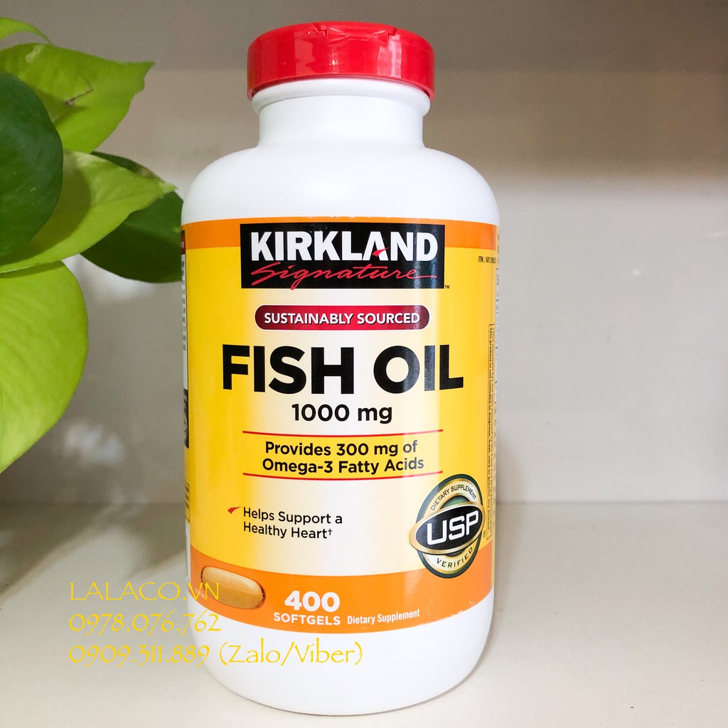 Viên uống dầu cá Omega 3 Fish Oil 1000mg Kirkland