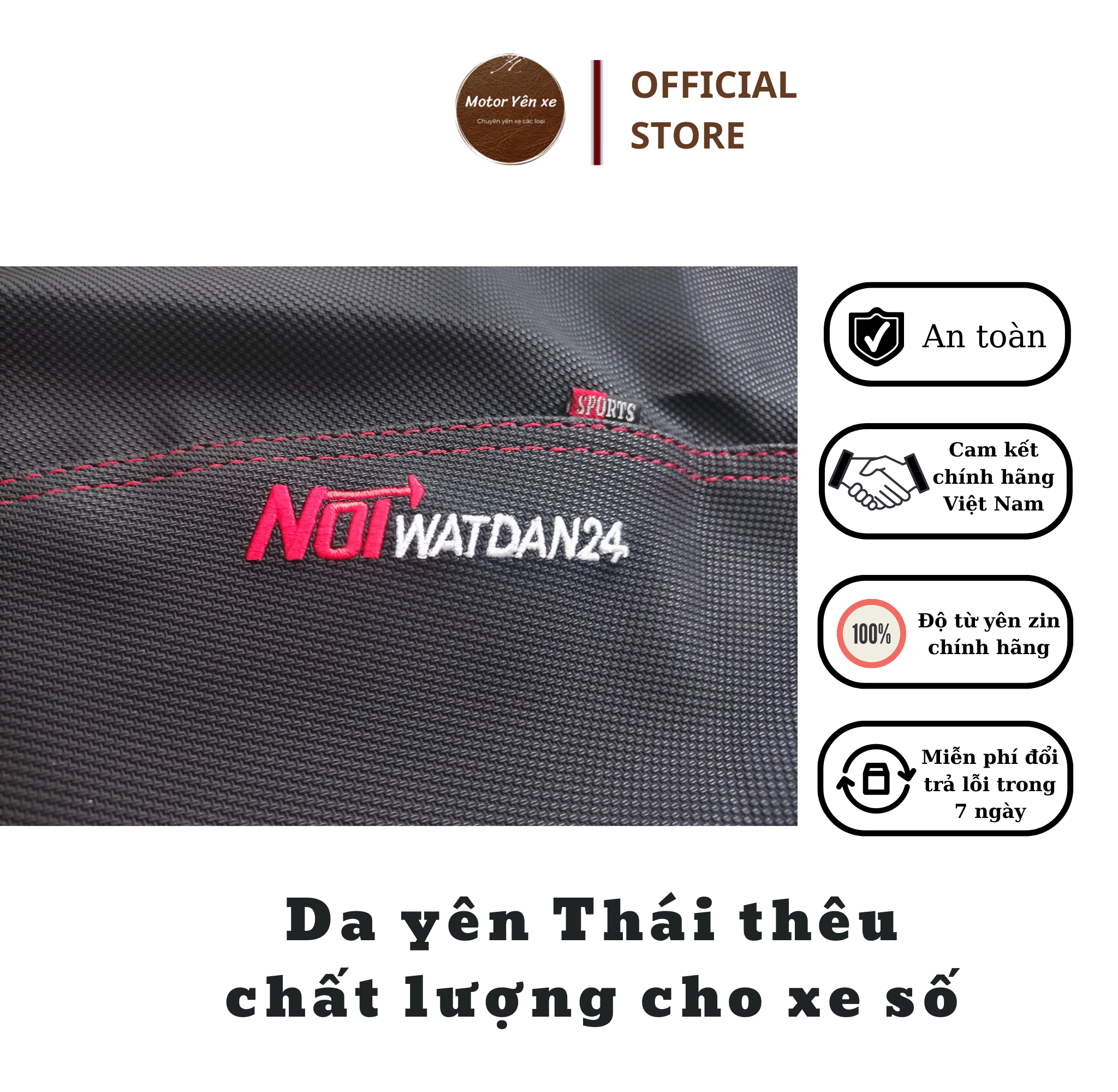 Da yên Thái thêu chất lượng phù hợp các dòng xe số