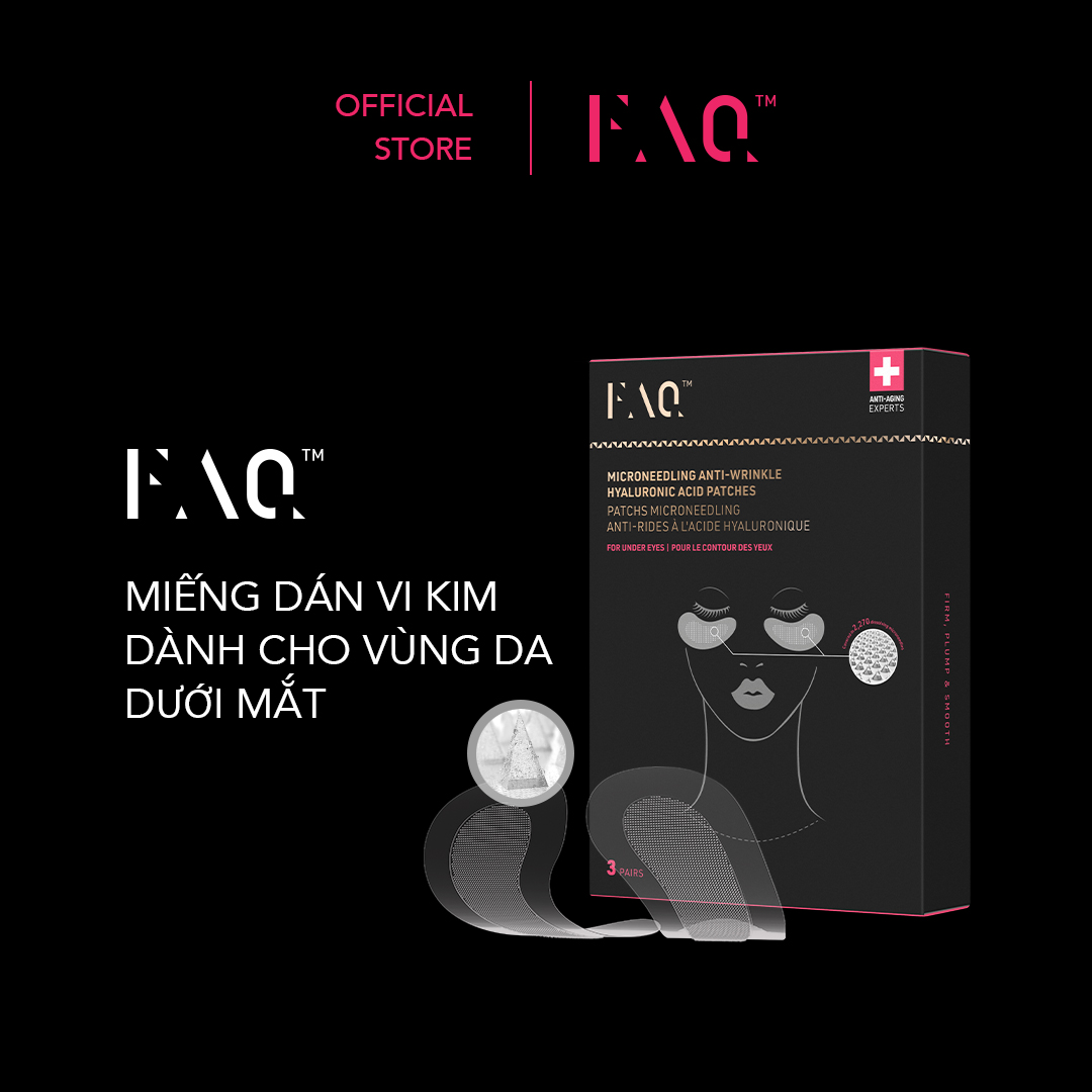 Miếng Dán Vi Kim FAQ Hyaluronic Acid Điều Trị Nếp Nhăn cho Vùng Da Dưới Mắt - Giảm Sưng Mắt & Quầng Thâm - Hiệu Quả Tức Thì - Thân Thiện Khi Đi Du Lịch - 3 x 2 Miếng
