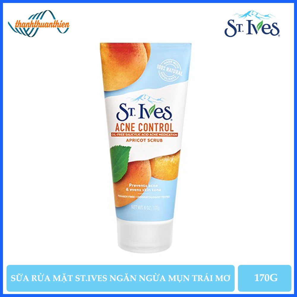 Sữa Rửa Mặt Ngăn Ngừa Mụn St.Ives Chiết Xuất Trái Mơ (170g)
