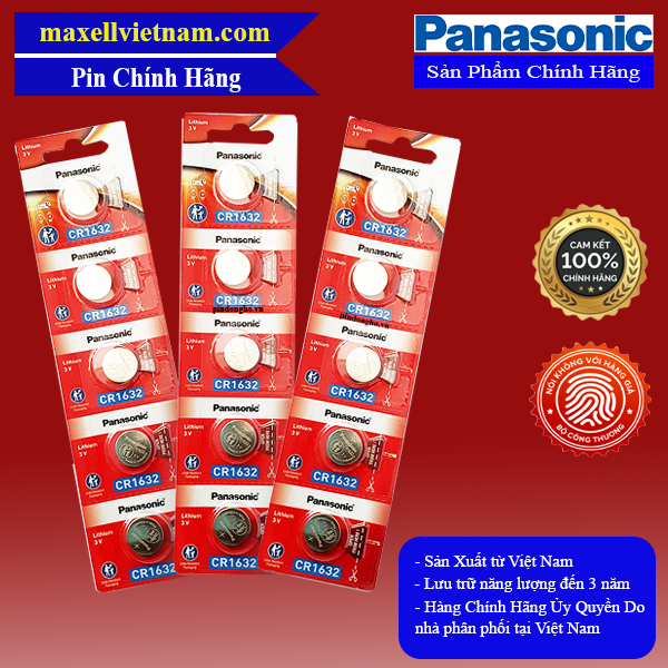 Pin panasonic cr1632 lithium 3v hàng chính hãng indonesia