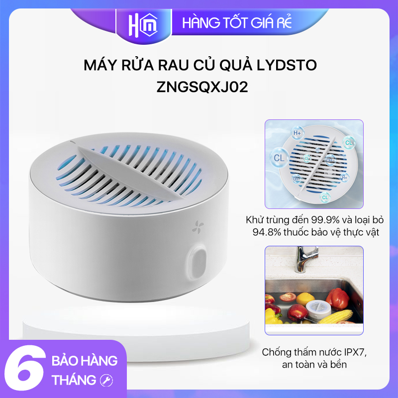 Máy rửa rau củ quả lydsto xiaoda zngsqxj02 - máy khử trùng rau quả, khử khuẩn làm sạch rau củ, công nghệ điện phân không dây