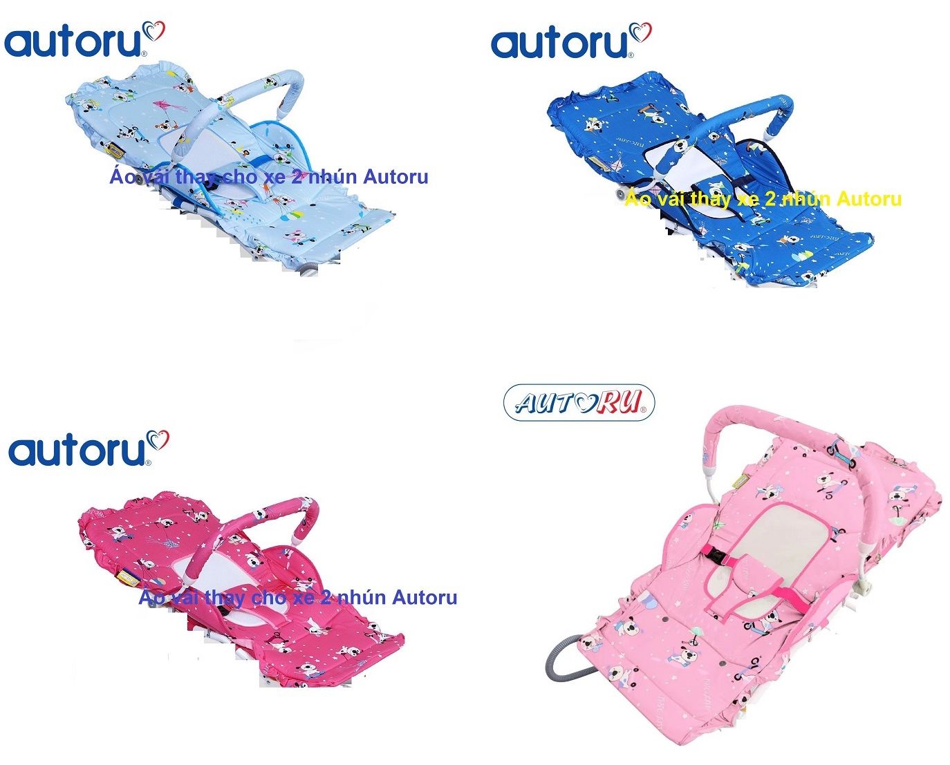 Áo vải,tấm lót thay xe nhún ăn bột cho bé Autoru-xe 2 nhún
